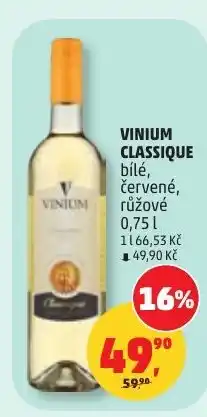 Penny Market Vinium classique bílé, červené, růžové nabídka