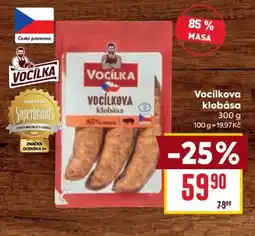 Billa Vocílkova klobása nabídka