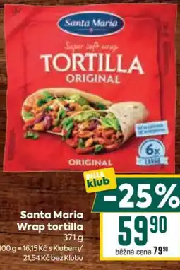 Billa Santa Maria Wrap tortilla nabídka