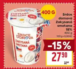 Billa Srdce domova Zakysaná smetana 18% nabídka