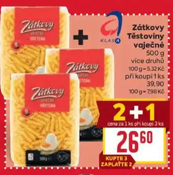 Billa Zátkovy Těstoviny vaječné nabídka