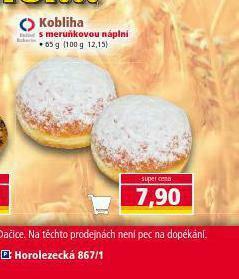Kobliha s meruňkovou náplní