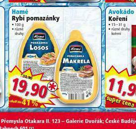 Norma Hamé rybí pomazánky nabídka