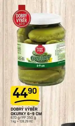 Flop DOBRÝ VÝBĚR OKURKY 6-9 CM 670 g/PP 350 g nabídka