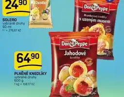 Flop PLNĚNÉ KNEDLÍKY vybrané druhy nabídka