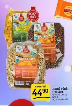 Flop DOBRÝ VÝBĚR CEREÁLIE vybrané druhy nabídka