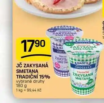 Flop JČ ZAKYSANÁ SMETANA TRADIČNÍ 15% vybrané druhy nabídka