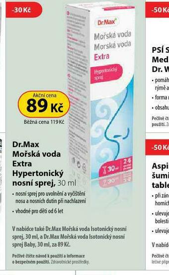 Dr. Max Dr. max mořská voda extra hypertonický nosní sprej nabídka