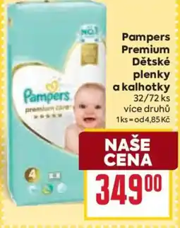 Billa Pampers Premium Dětské plenky a kalhotky nabídka
