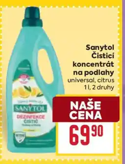 Billa Sanytol Čisticí koncentrát na podlahy nabídka