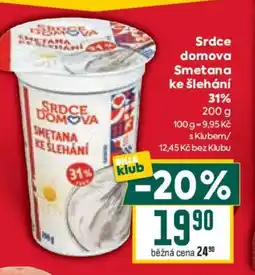 Billa Srdce domova Smetana ke šlehání 31% nabídka