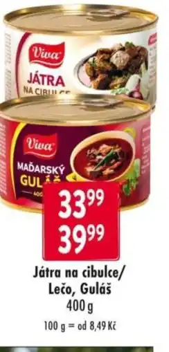Qanto Játra na cibulce/ Lečo, Guláš nabídka