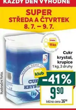 Billa Cukr krystal, krupice nabídka