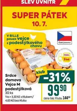 Billa Srdce domova Vejce M podestýlková 30 ks nabídka