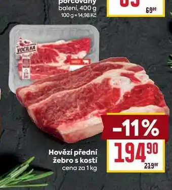 Billa Hovězí přední žebro s kostí cena za nabídka
