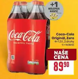 Billa Coca-Cola Originál, Zero 4× nabídka