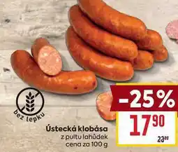 Billa Ústecká klobása z pultu lahůdek cena za nabídka