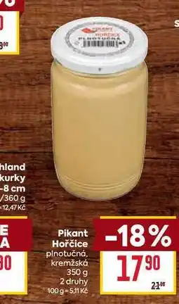 Billa Pikant Hořčice plnotučná, kremžská nabídka