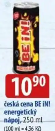 Bala Česká cena BE IN! energetický nápoj nabídka
