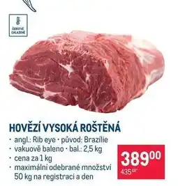 Makro Hovězí vysoká roštěná nabídka