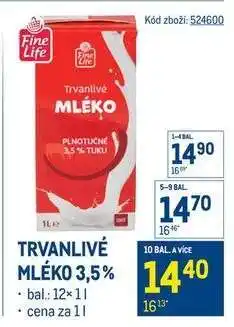 Makro Trvanlivé mléko 3,5% nabídka