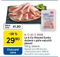 Tesco Le & Co Shaved Šunka dušená v páře nejvyšší jakosti nabídka