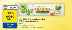 Tesco Míša Tvarohová Zmrzlina v kakaové polevě nabídka