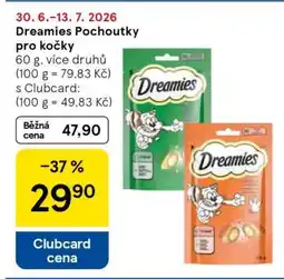 Tesco Dreamies pochoutky pro kočky nabídka