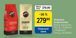 Tesco VERGNANO ZRNKOVÁ KÁVA nabídka