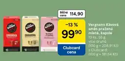 Tesco Vergnano Kávová směs pražená mletá, kapsle nabídka