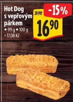 Albert HOT DOG S VEPŘOVÝM PÁRKEM nabídka