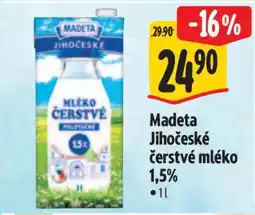 Albert MADETA Jihočeské Čerstvé mléko 1,5% nabídka