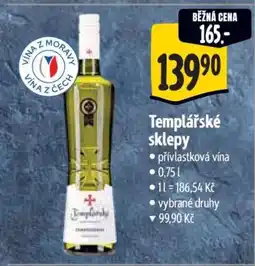 Albert Templářské sklepy nabídka