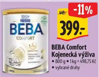 Albert BEBA Comfort kojenecká výživa nabídka