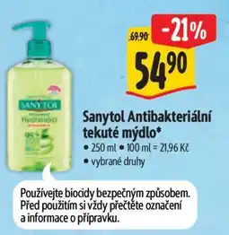 Albert Sanytol Antibakteriální tekuté mýdlo nabídka