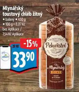 Albert Mlynářský toustový chléb žitný nabídka