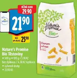 Albert Nature's Promise Bio Těstoviny nabídka