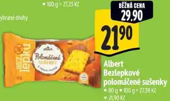 Albert Albert Bezlepkové polomáčené sušenky nabídka