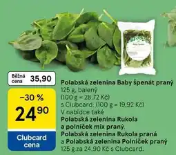 Tesco Polabská zelenina Rukola a polníček mix praný nabídka