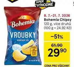Tesco Bohemia Chipsy, 120 g, více druhů nabídka