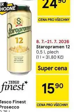 Tesco Staropramen 12, 0,5 I. plech nabídka