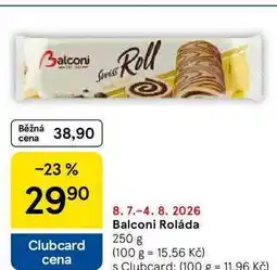 Tesco Balconi Roll s náplní z lískových oříšků nabídka