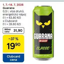 Tesco Guarana, 0.5 l, více druhů nabídka