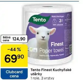 Tesco Tento Finest Kuchyňské utěrky, 1 role. 3 vrstvy nabídka