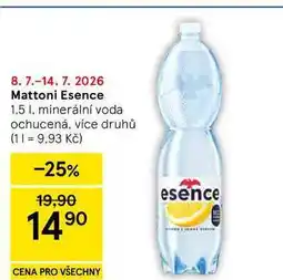 Tesco Mattoni Esence, 1.5 I, minerální voda ochucená nabídka