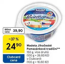 Tesco Madeta Jihočeské Pomazánkové tradiční, 150 g, více druhů nabídka