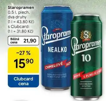 Tesco Staropramen, 0.5 l, plech nabídka