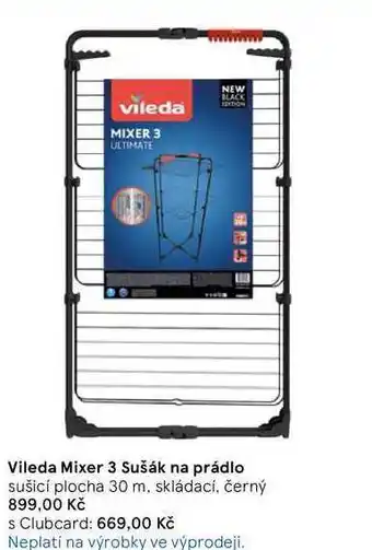 Tesco Vileda Mixer 3 Sušák na prádlo, sušicí plocha 30 m, skládací, černý nabídka