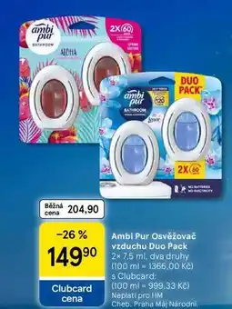 Tesco Ambi Pur Osvěžovač vzduchu Duo Pack, 2x 7.5 ml, dva druhy nabídka