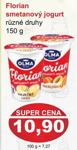 PLUS JIP Olma Florian smetanový jogurt nabídka